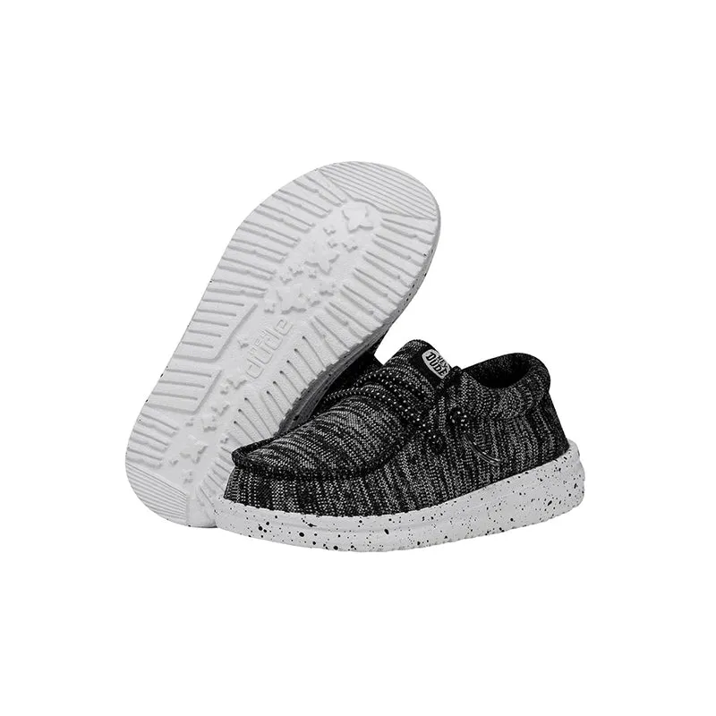 Children's Preschool Wally Sport Knit Sneakers in Black and White