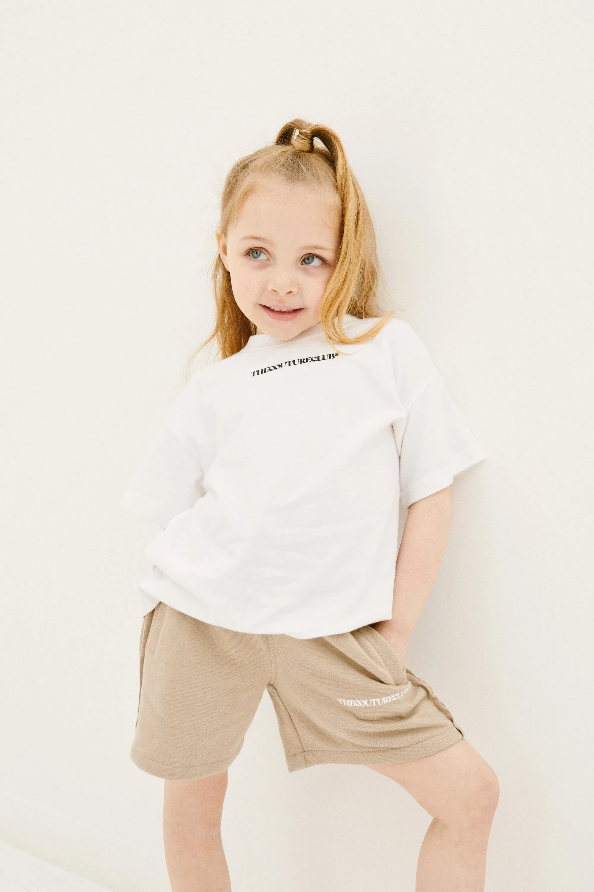 KIDS RAW SEAM SHORTS - DARK BEIGE