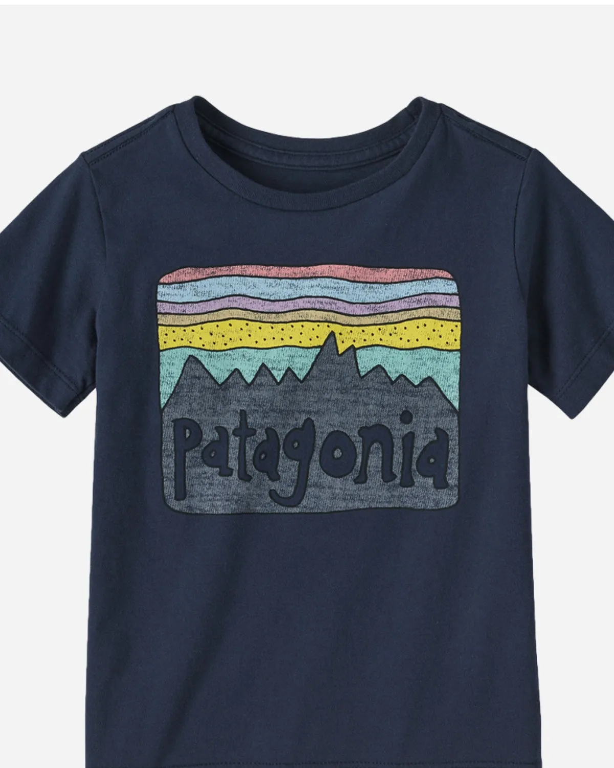 Kids Regenerative Fitz Roy Skies T-shirt - New Navy