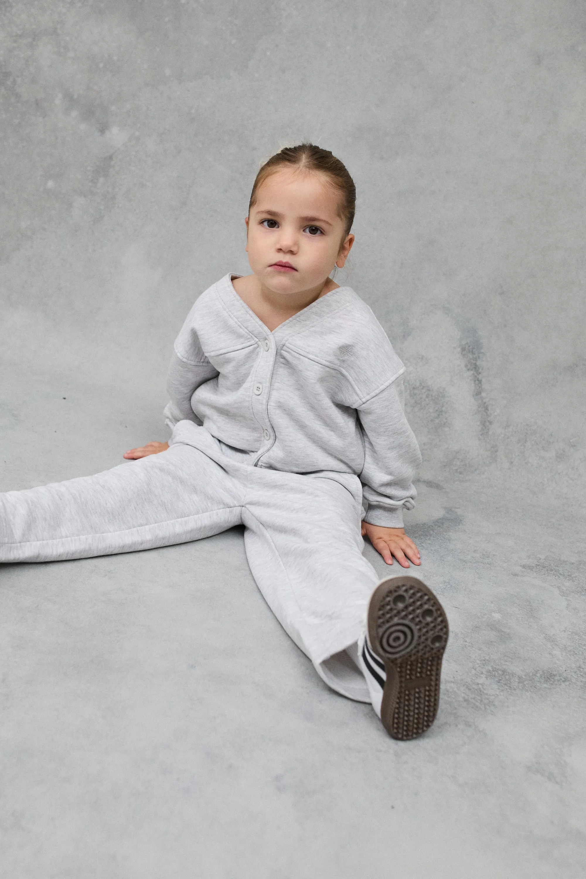 KIDS RELAXED STRAIGHT LEG JOGGERS - GREY MARL