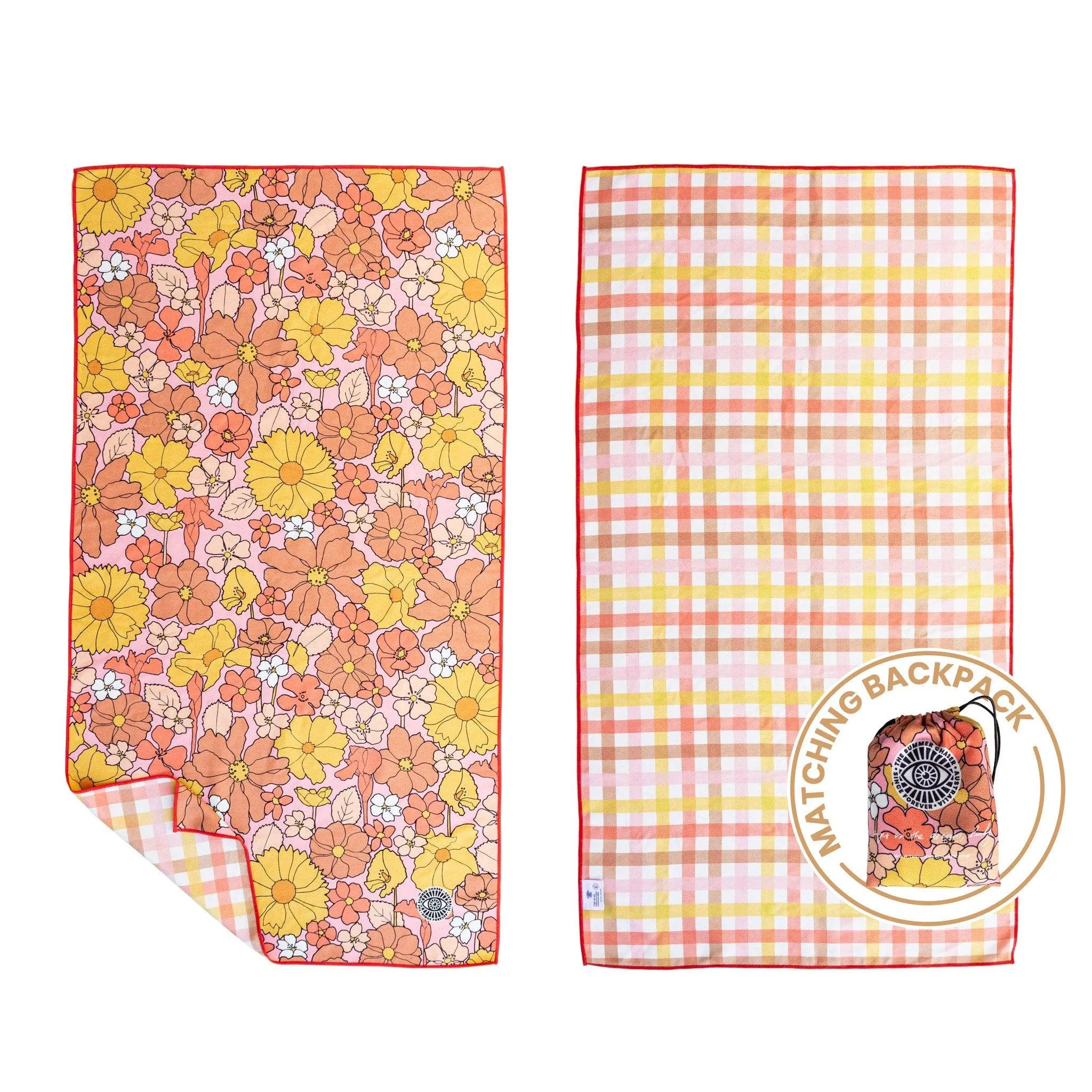 Kids' Sand Free Beach Towel, Flower Power