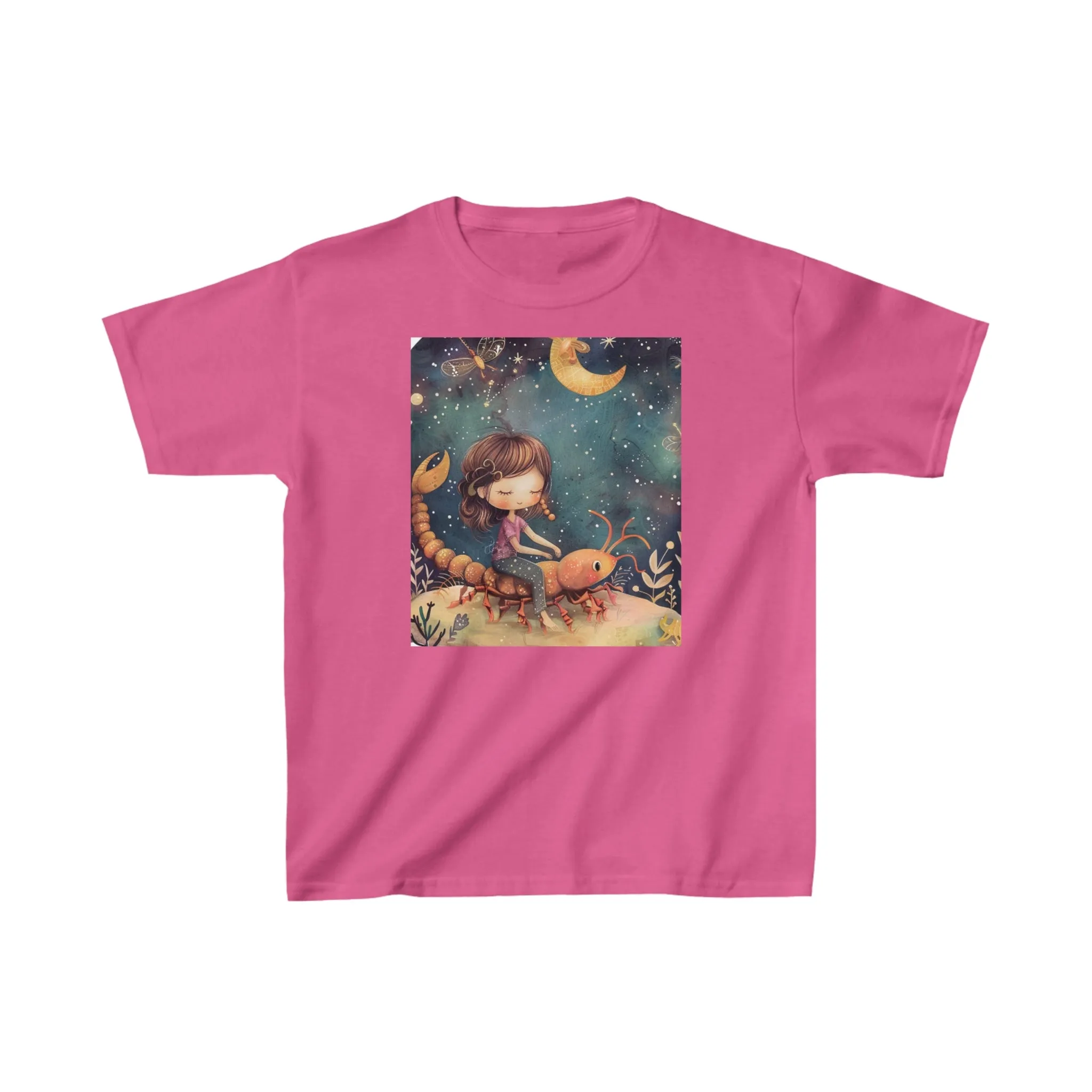 Heavy Cotton Tee for Kids - Scorpio Zodiac Print