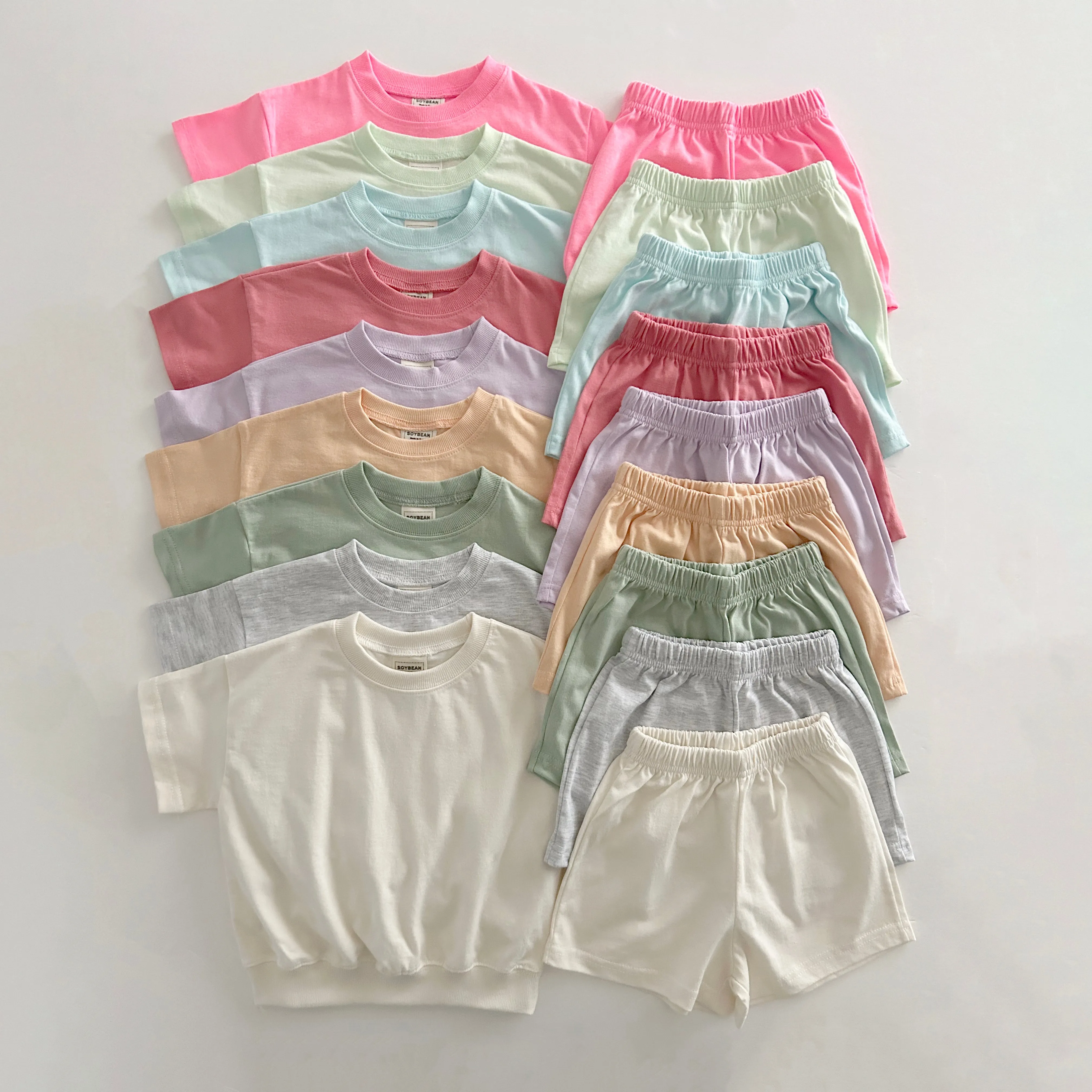 Kids Soy Summer Cotton Short Sleeve Top & Shorts Set (1-6y) - 9 Colors