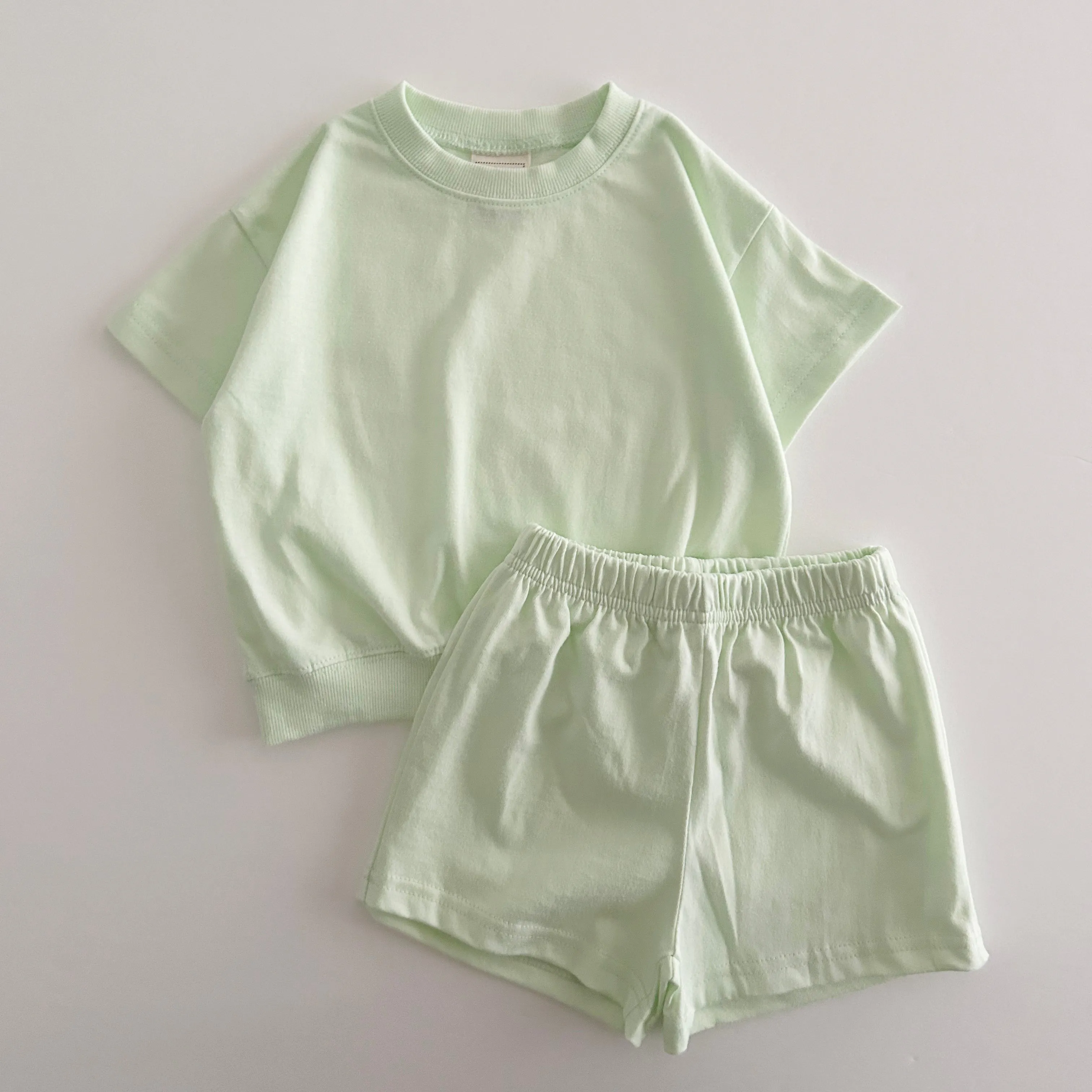 Kids Soy Summer Cotton Short Sleeve Top & Shorts Set (1-6y) - 9 Colors