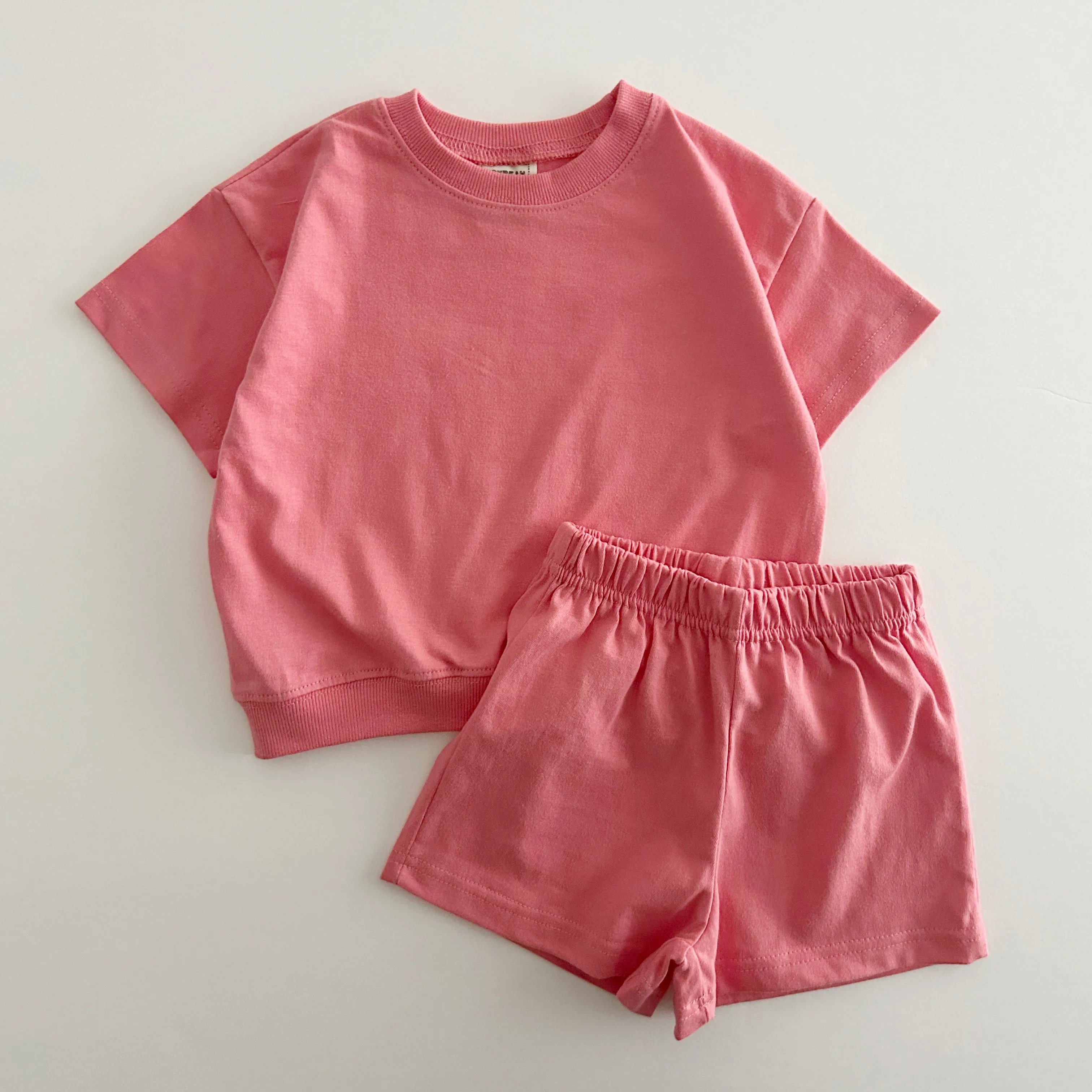 Kids Soy Summer Cotton Short Sleeve Top & Shorts Set (1-6y) - 9 Colors