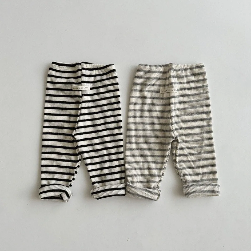 Kids Stripe Waffle Leggings (0-5yrs) - 2 Colors