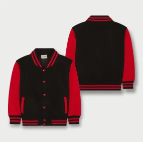 Kids Sweatshirt Varsity Jacket BLACK/RED