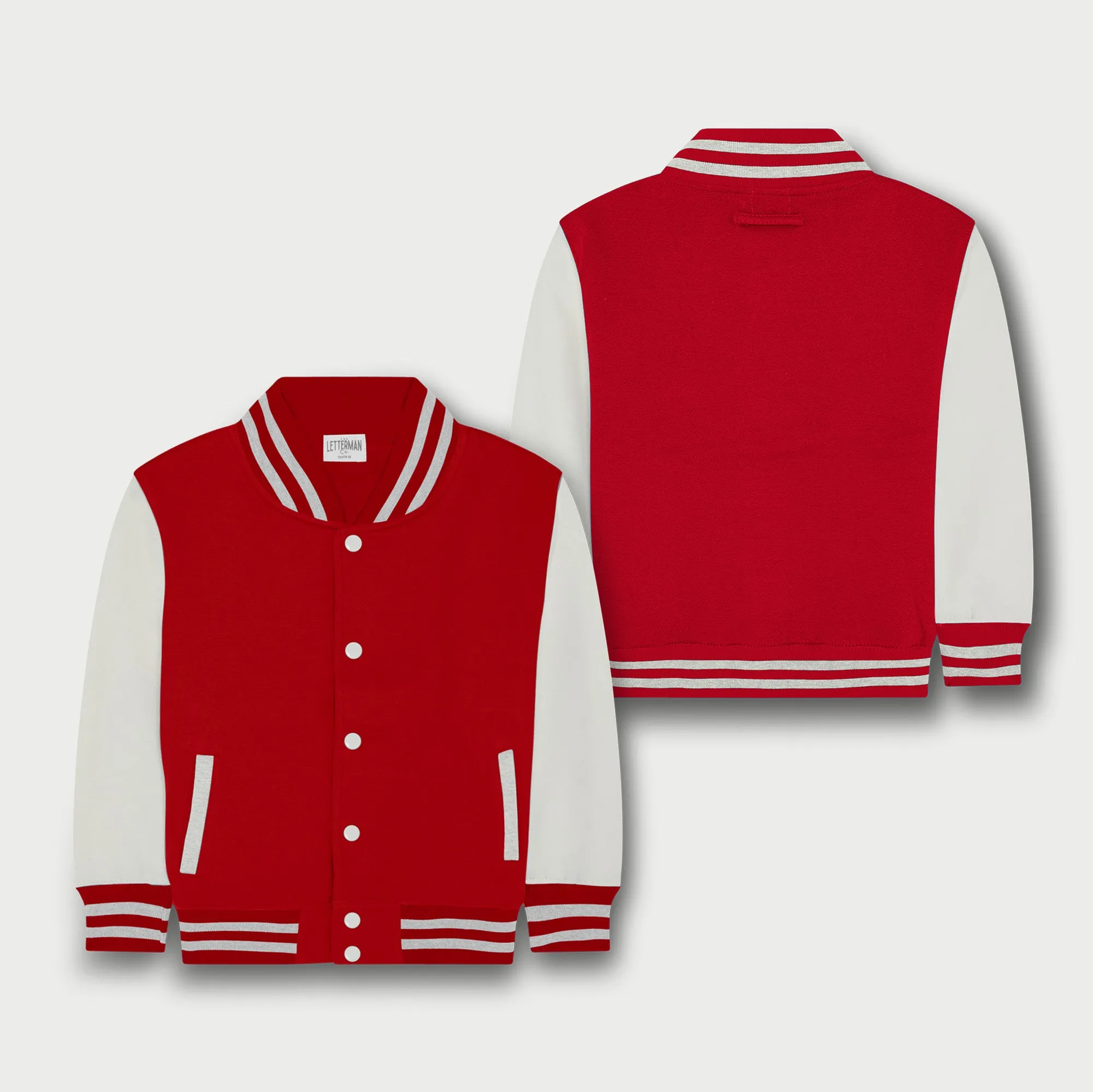 Kids Sweatshirt Varsity Jacket RED/WHITE