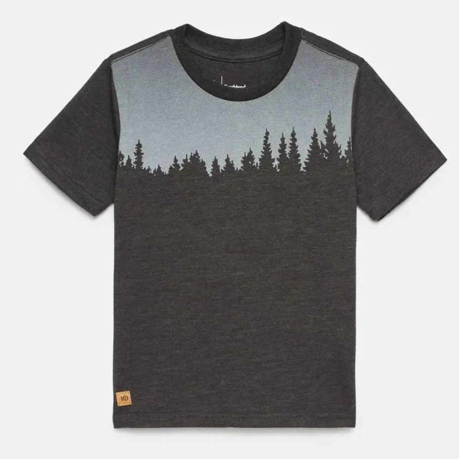 Stylish tentree Meteorite Black Heather Juniper Kids T-Shirt