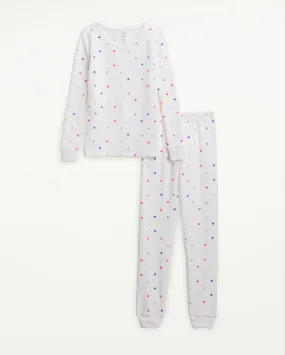 Kids Thermal PJ Set in Multi Heart