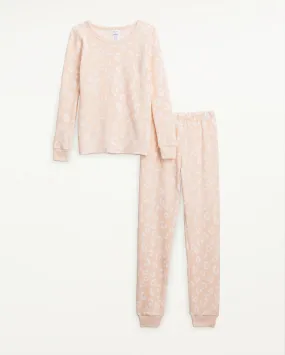 Kids Thermal PJ Set in Soft Leopard