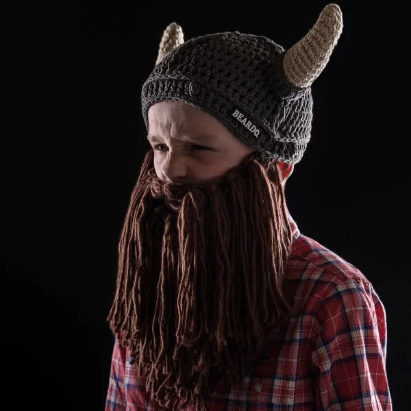 Kids Viking Horn Bearded Hat