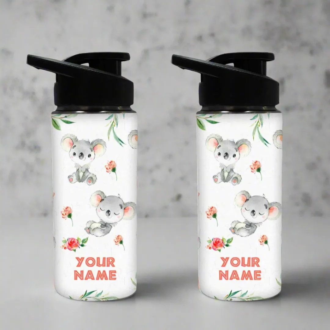 Kids Water Bottle Customised - Cute Koala