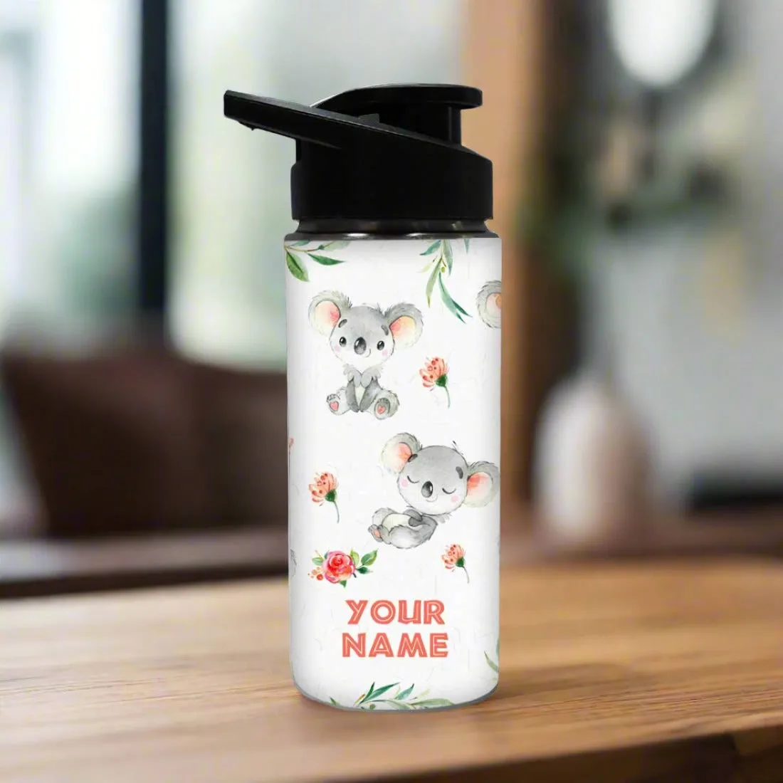 Kids Water Bottle Customised - Cute Koala