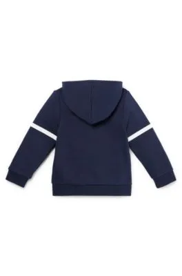 Kids' hoodie in cotton-blend fleece with printed logo