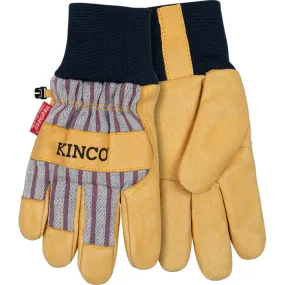 KINCO KIDS’ 1927KW LINED GRAIN LEATHER PALM WITH KNIT WRIST