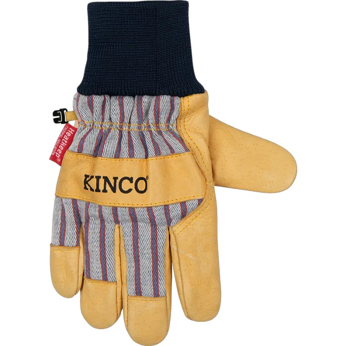 KINCO KIDS’ 1927KW LINED GRAIN LEATHER PALM WITH KNIT WRIST