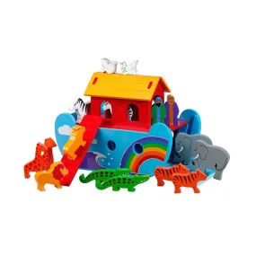 Colorful Wooden Noah's Ark Toy