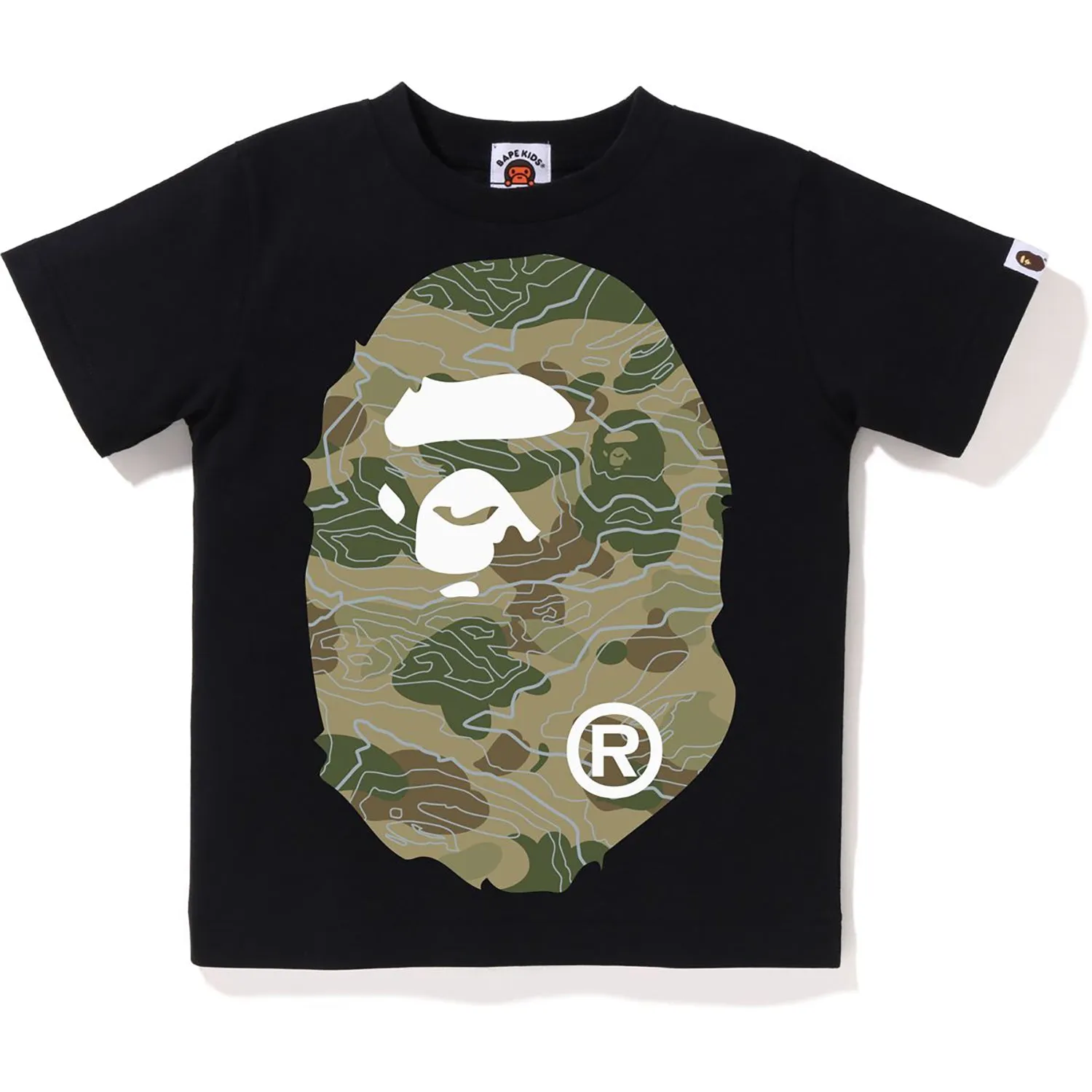 Kids Layered Line Camo Big Ape Head Tee