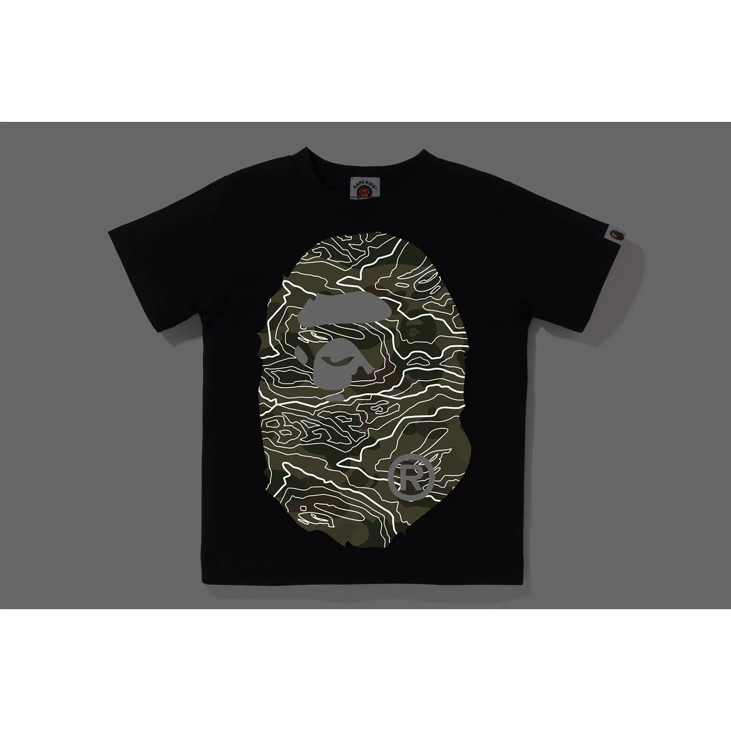 Kids Layered Line Camo Big Ape Head Tee