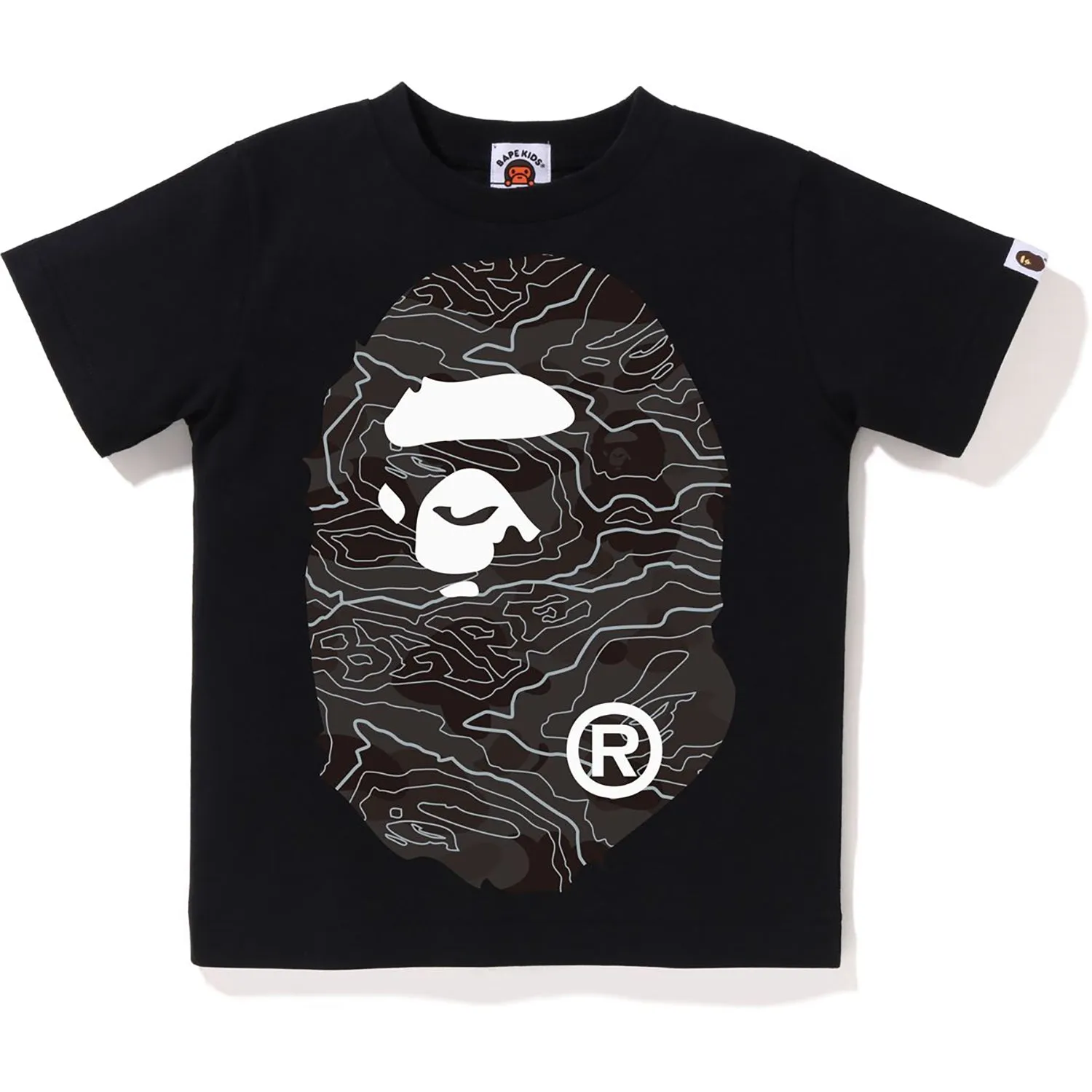 Kids Layered Line Camo Big Ape Head Tee