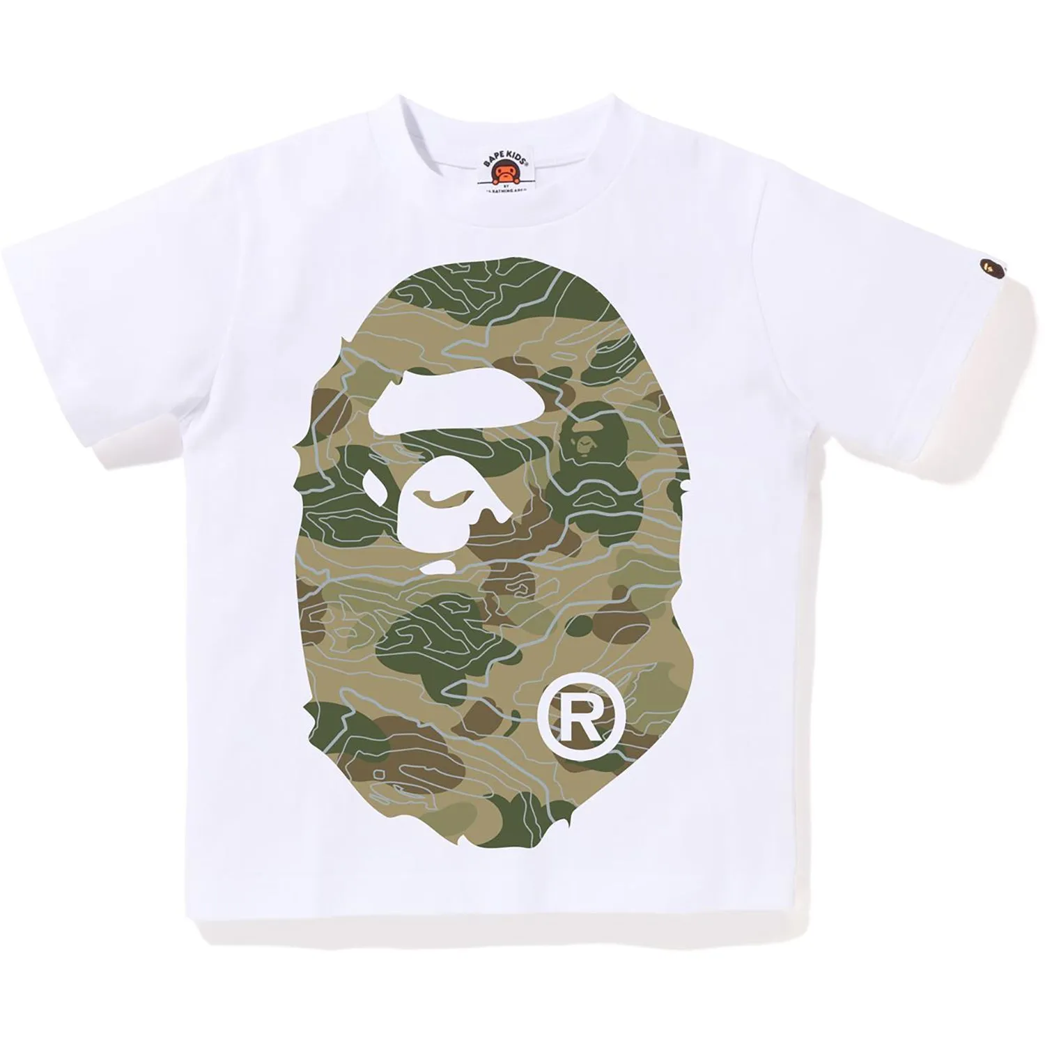 Kids Layered Line Camo Big Ape Head Tee