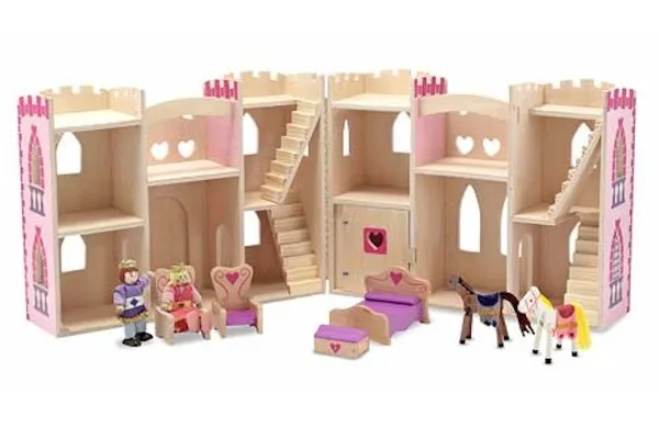 Melissa & Doug Fold & Go Wooden Princess Castle Kids Toys