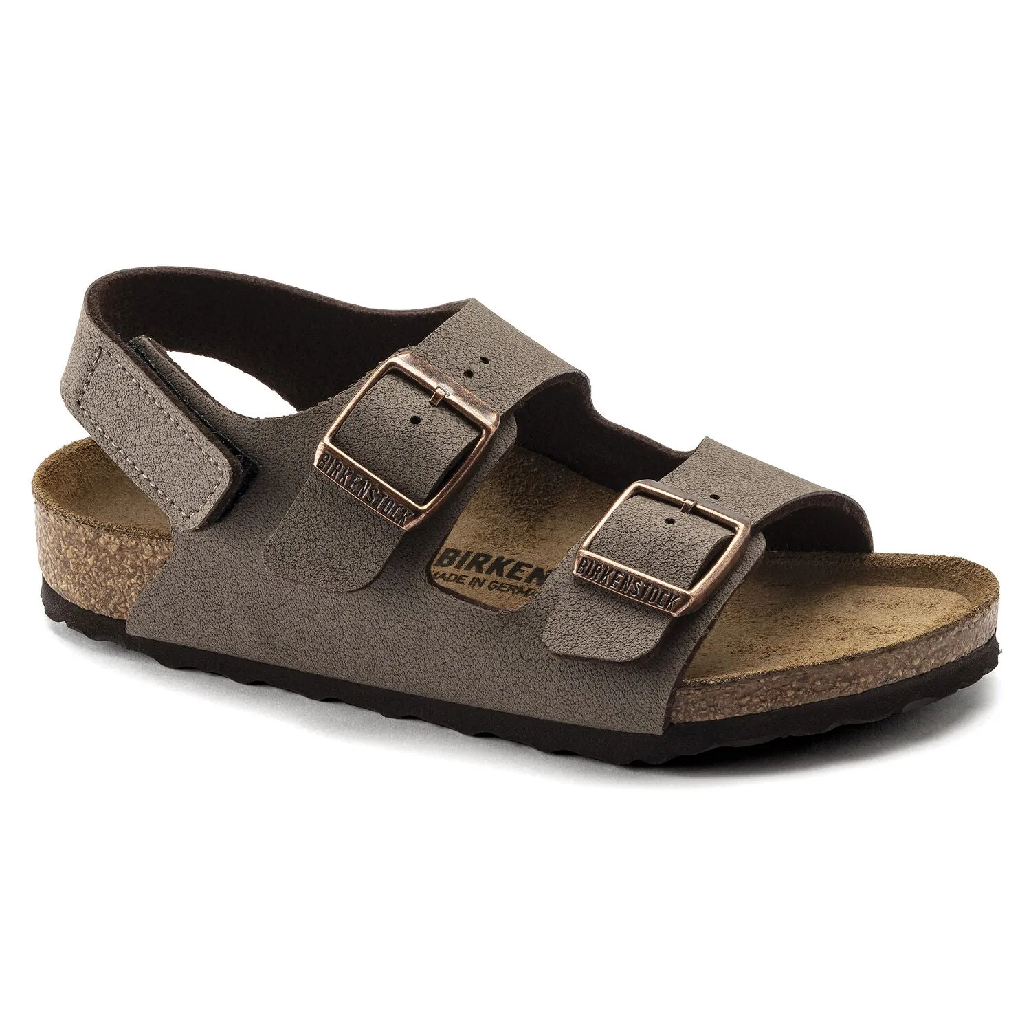 Kid's Mocha Birkibuc Milano Sandals with Hook & Loop Closure