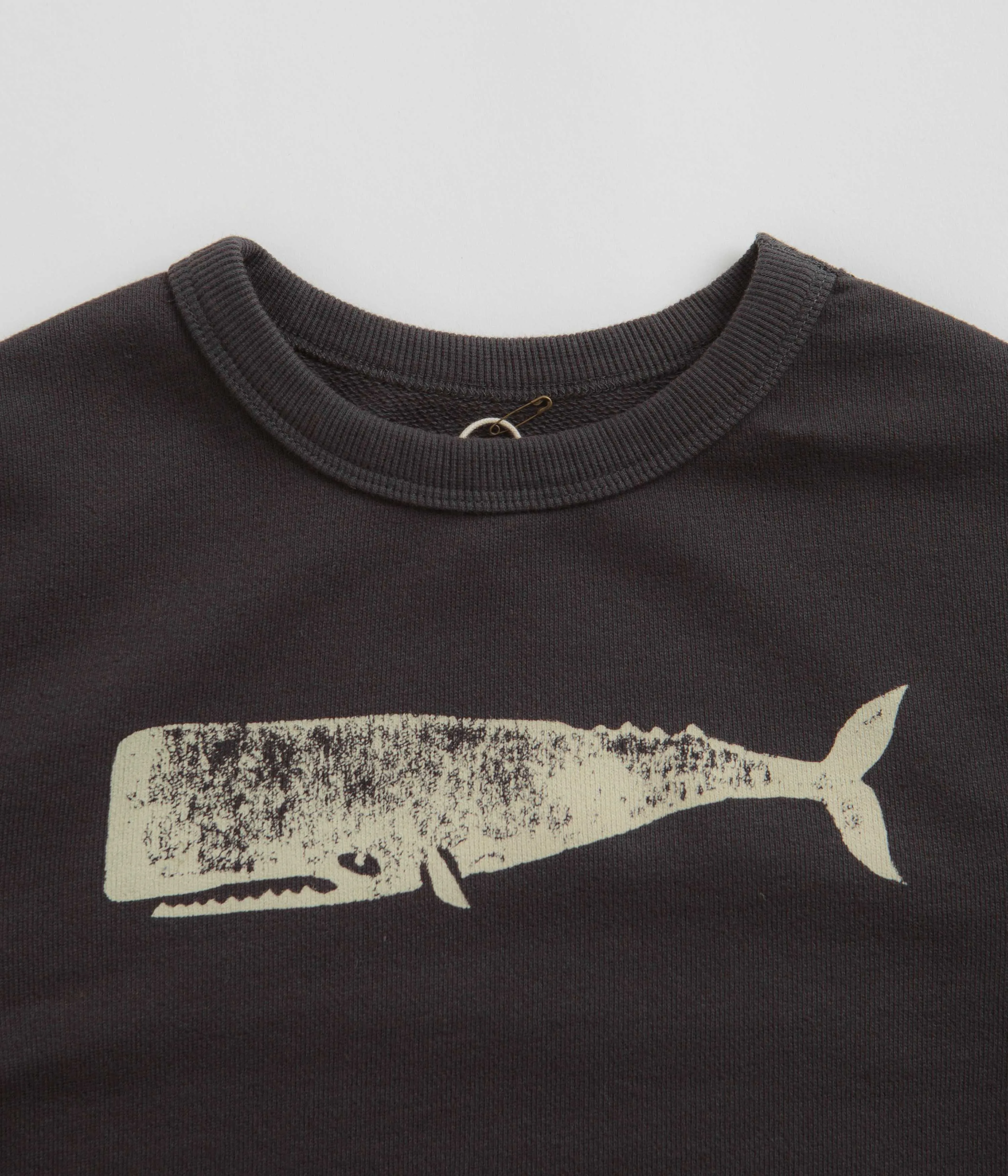 Kids' Whale Crewneck Sweatshirt in Faded Navy by Mollusk