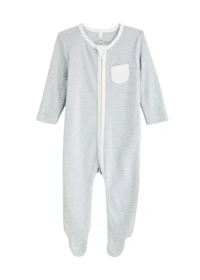 MORI KIDS Striped jersey babygrow  -                         -                     -                