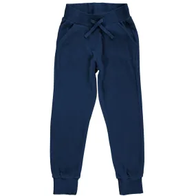 Navy Velour Sweatpants by Maxomorra