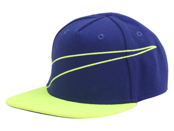 Nike Infant Kids Boy's Swoosh Baseball Cap Hat Flat Brim Snapback Blue Sz 12-24M