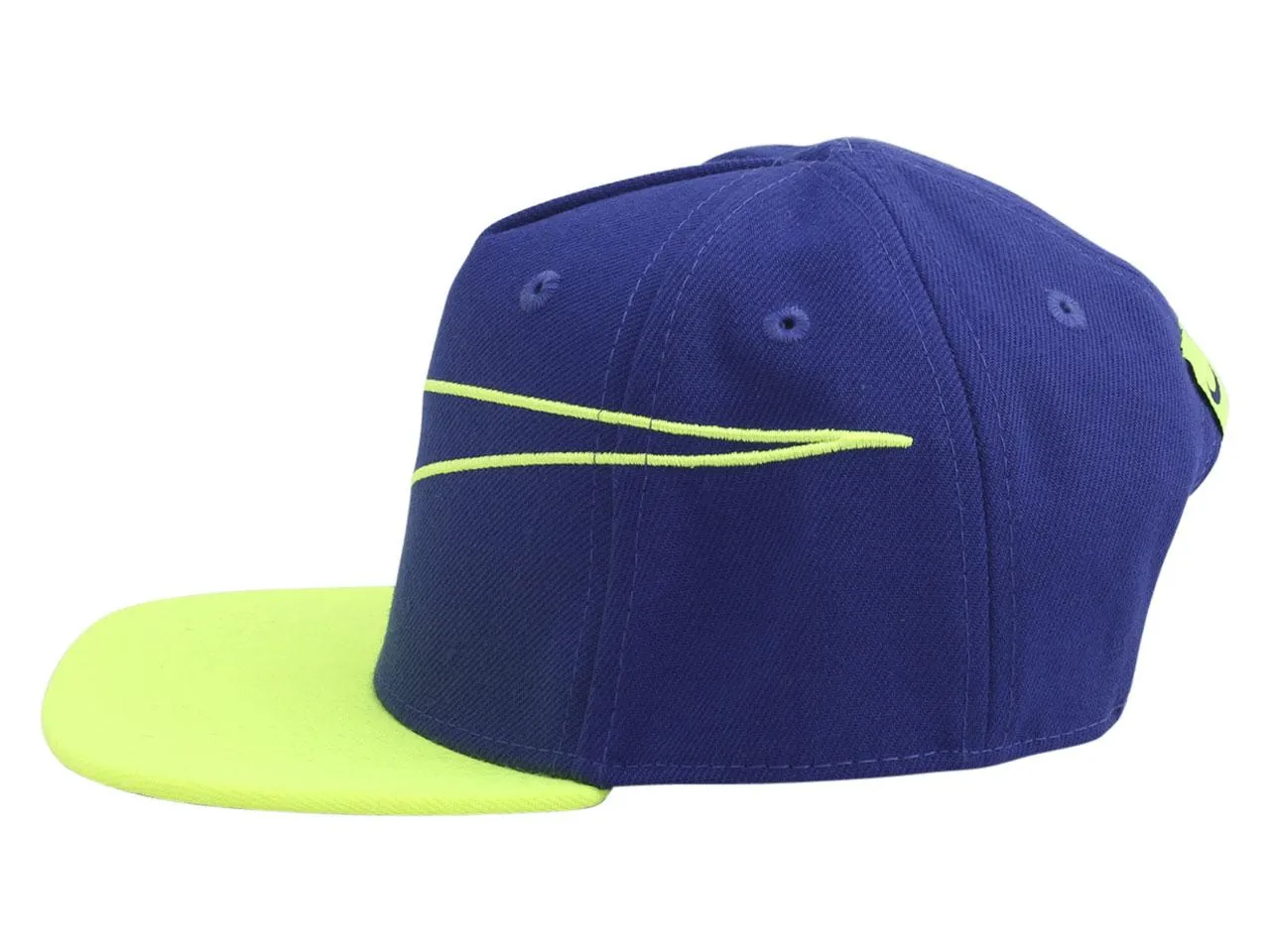 Nike Infant Kids Boy's Swoosh Baseball Cap Hat Flat Brim Snapback Blue Sz 12-24M