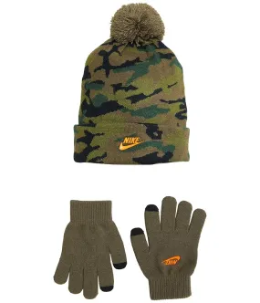 Nike Kids Pom Beanie and Gloves Two-Piece Set (Big Kids)