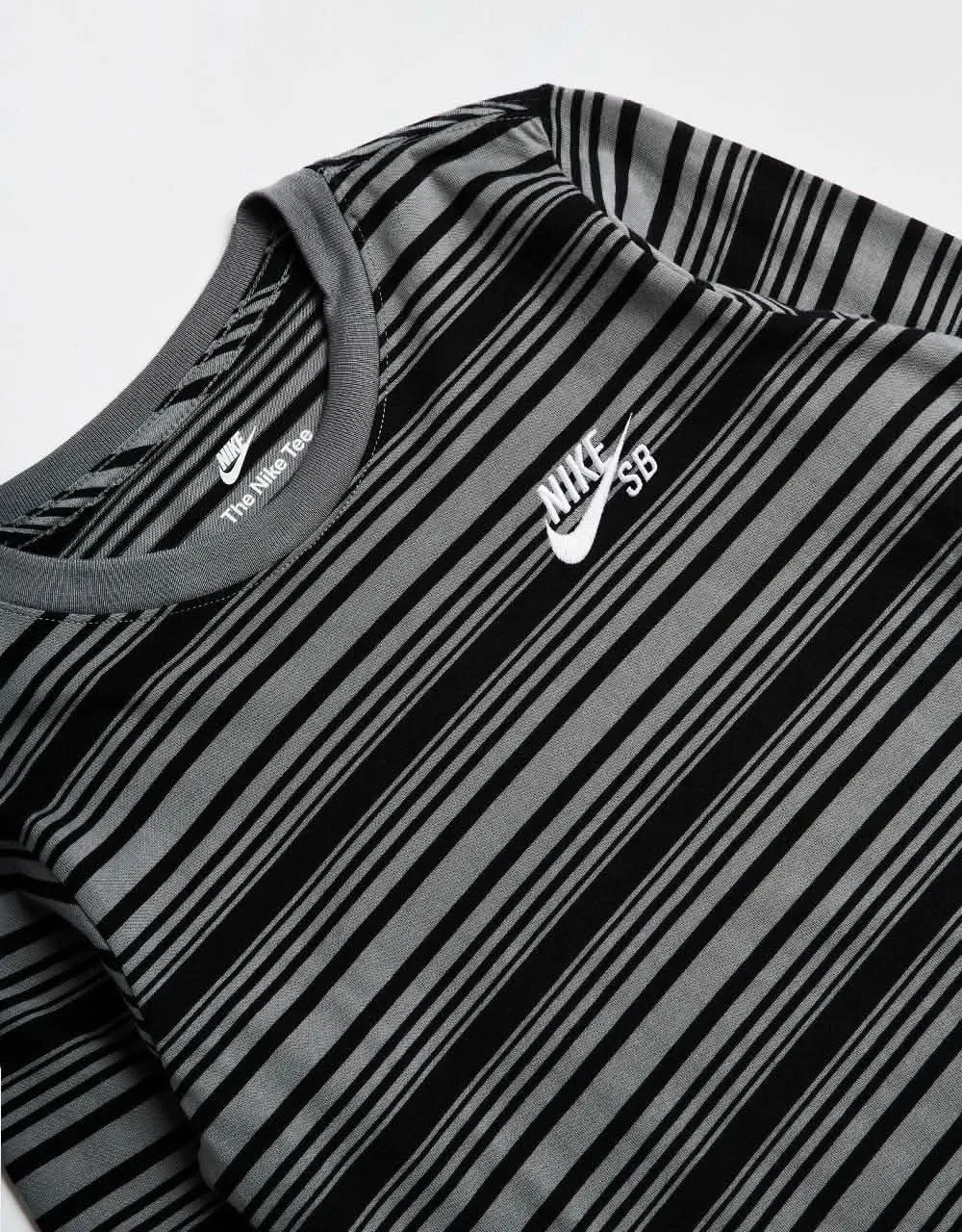 Nike SB Striped L/S Kids T-Shirt - Black/Smoke Grey