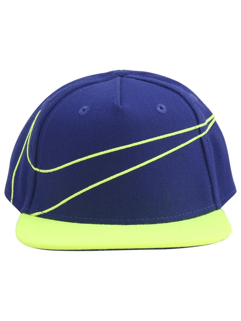 Nike Toddler Kids Boy's Swoosh Baseball Cap Hat Flat Brim Snapback Blue Sz: 2/4T