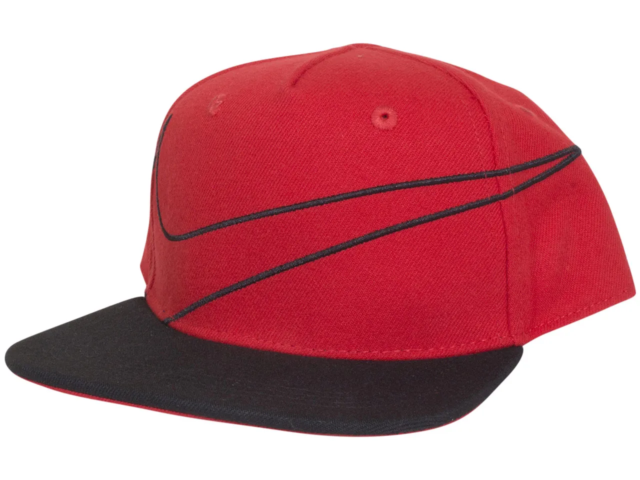 Nike Toddler Kids Boy's Swoosh Baseball Cap Hat Flat Brim Snapback Red Sz: 2/4T