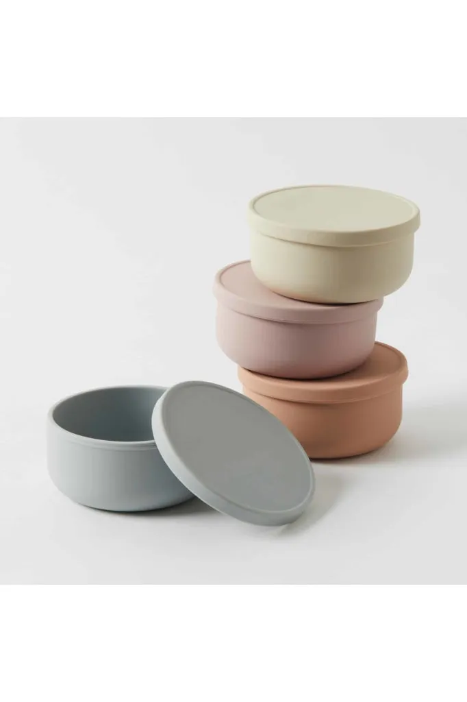 Scandinavian Silicone Bowl Set - Almond