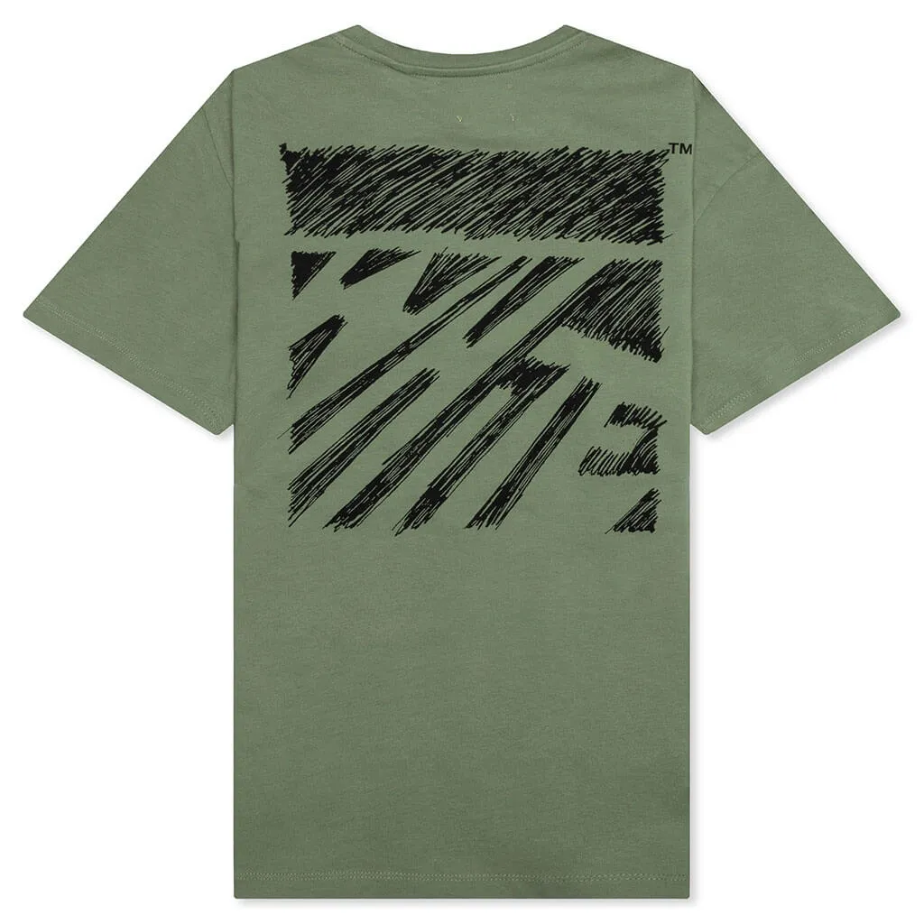 Children's Scribble Short Sleeve Tee - Olive and Black