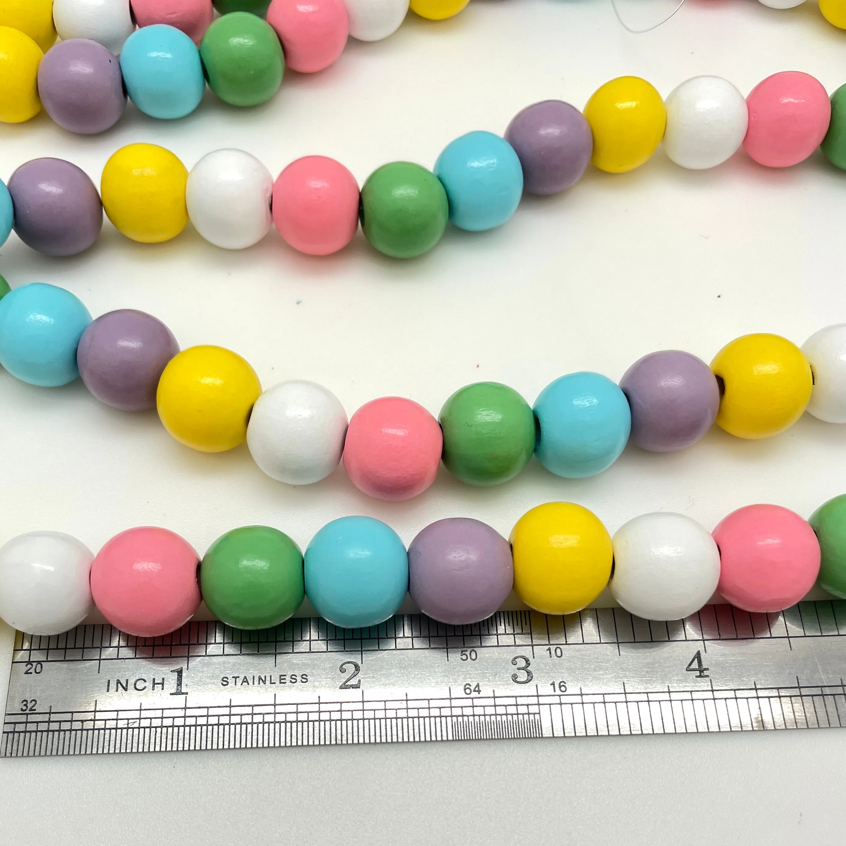 Pastel Wooden Gumball Beads