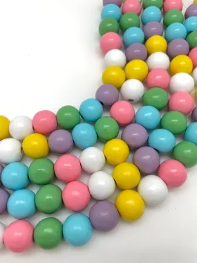 Pastel Wooden Gumball Beads