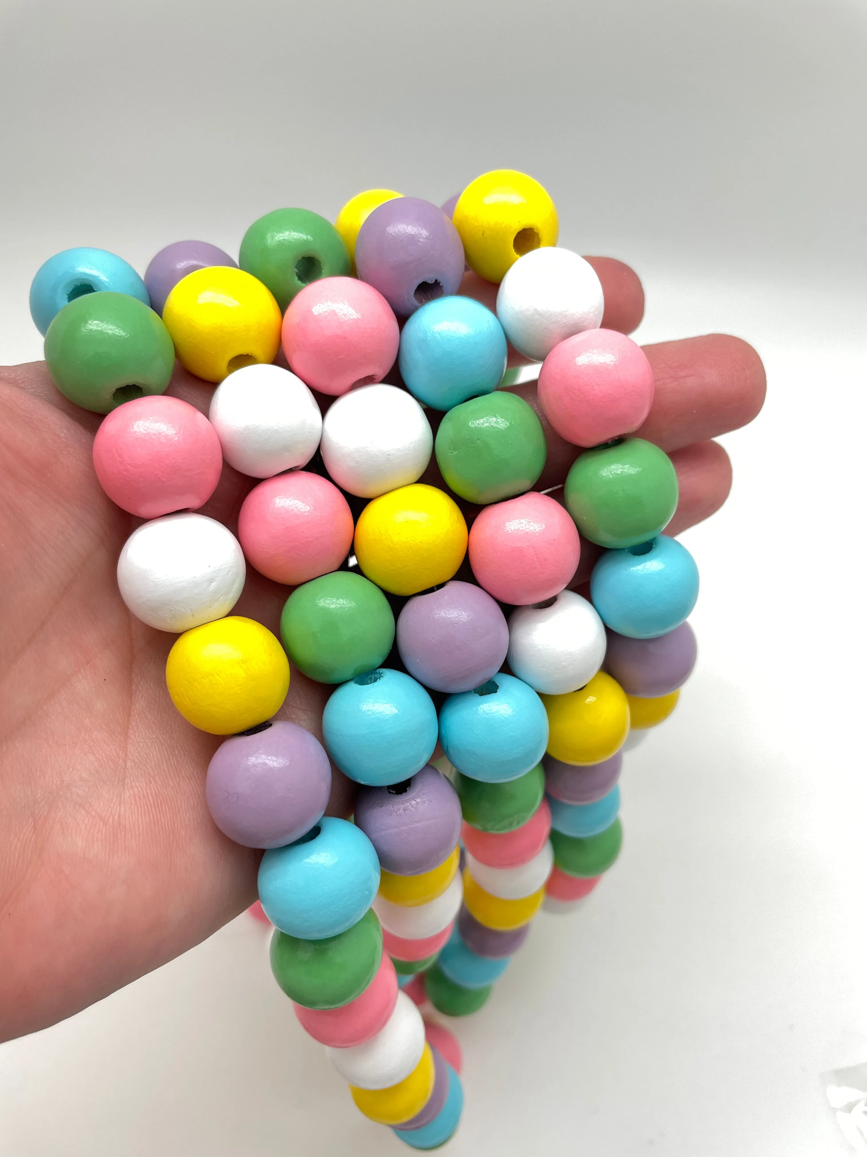 Pastel Wooden Gumball Beads