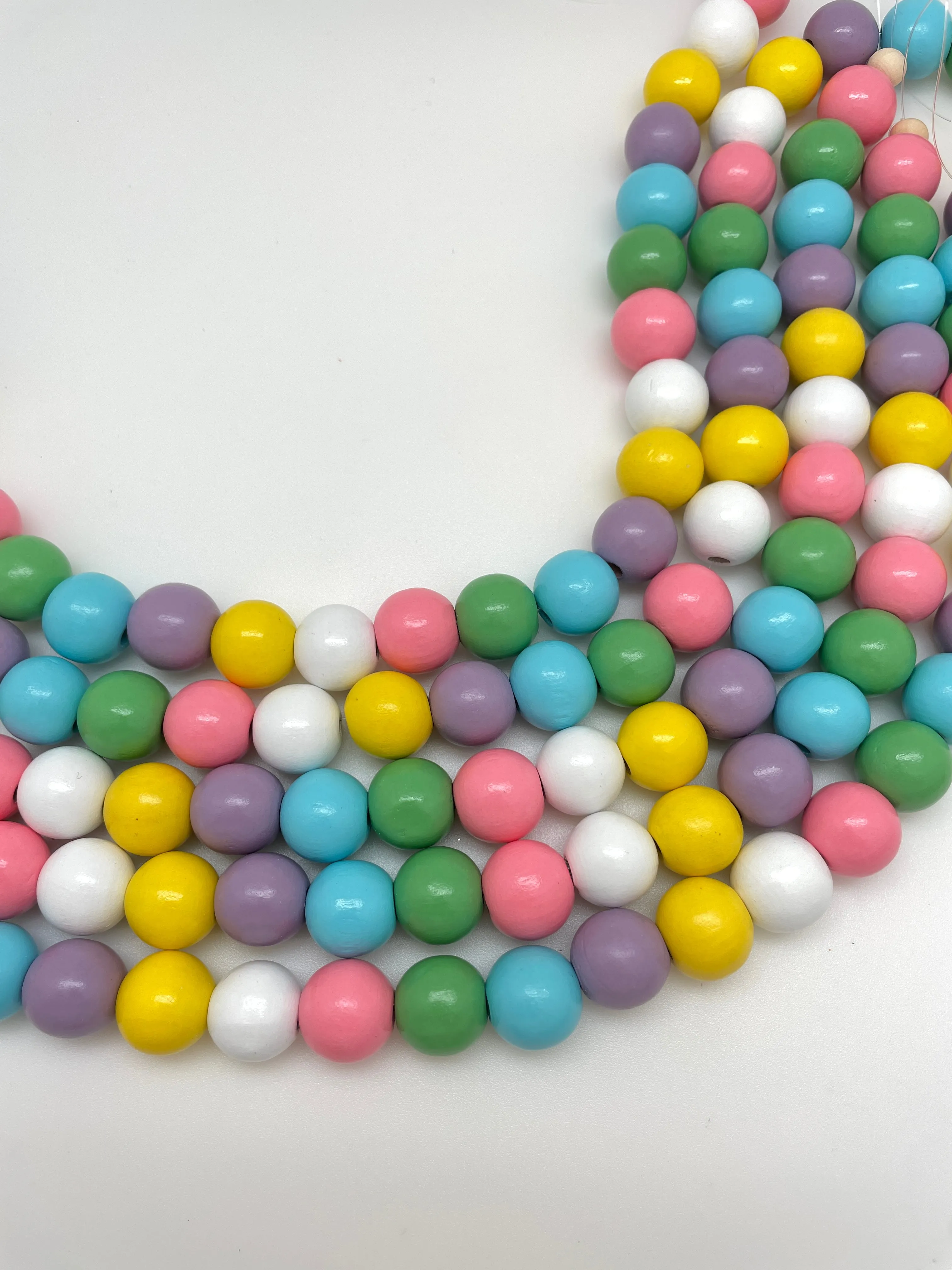 Pastel Wooden Gumball Beads