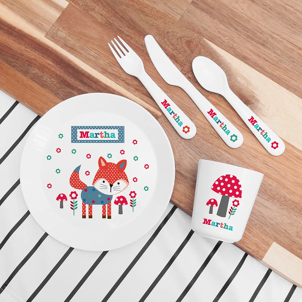 Personalised Little Fox Dining Set Kids