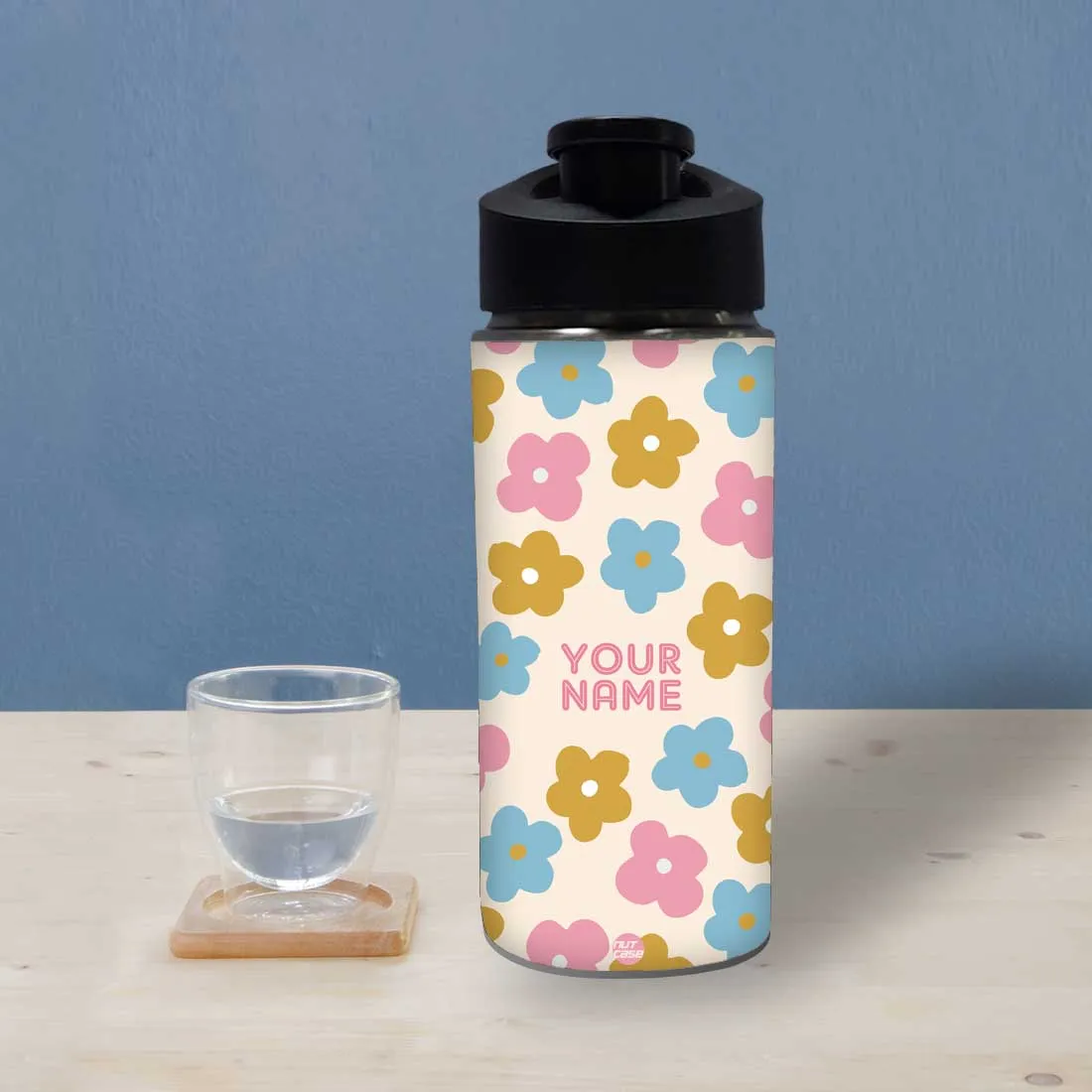 Personalised Name Bottle Sipper Bottles For Kids-Floral