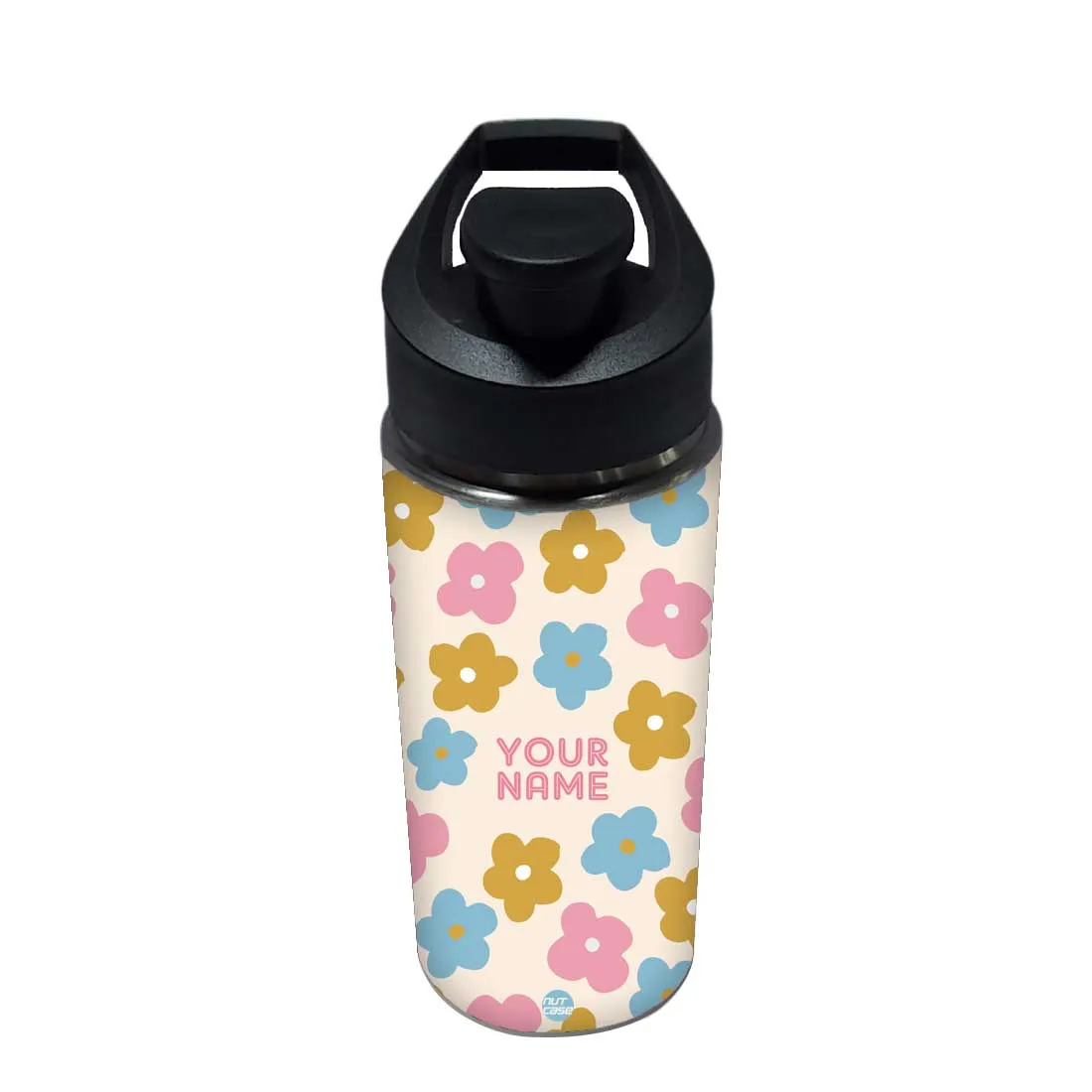 Personalised Name Bottle Sipper Bottles For Kids-Floral