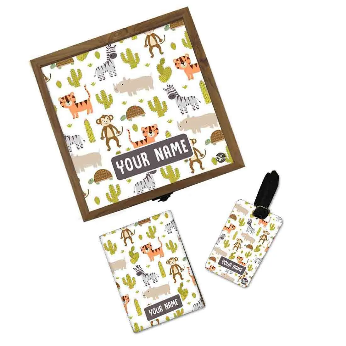 Personalised Passport Holder For Kids - Cactus