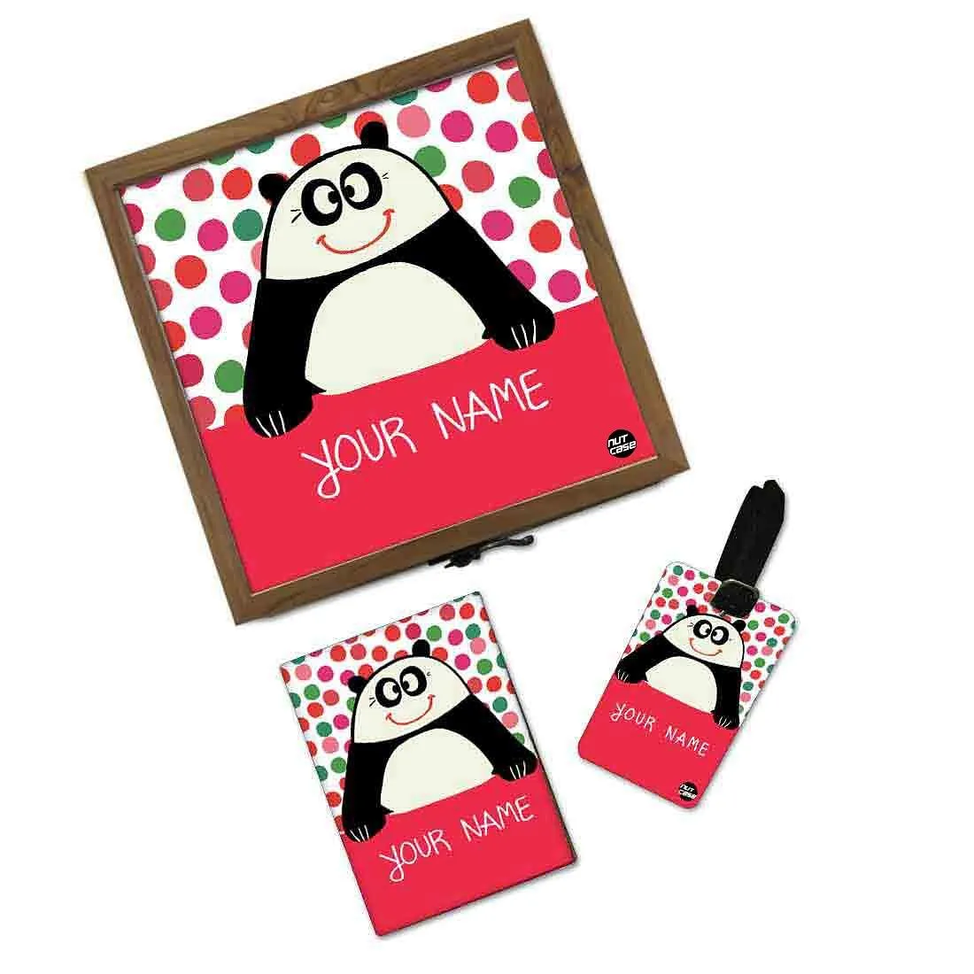 Personalised Passport Holder For Kids  - Cute Panda