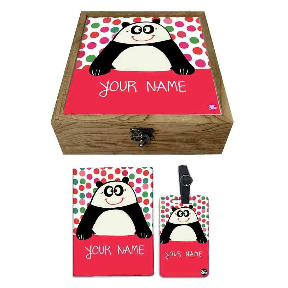 Personalised Passport Holder For Kids  - Cute Panda