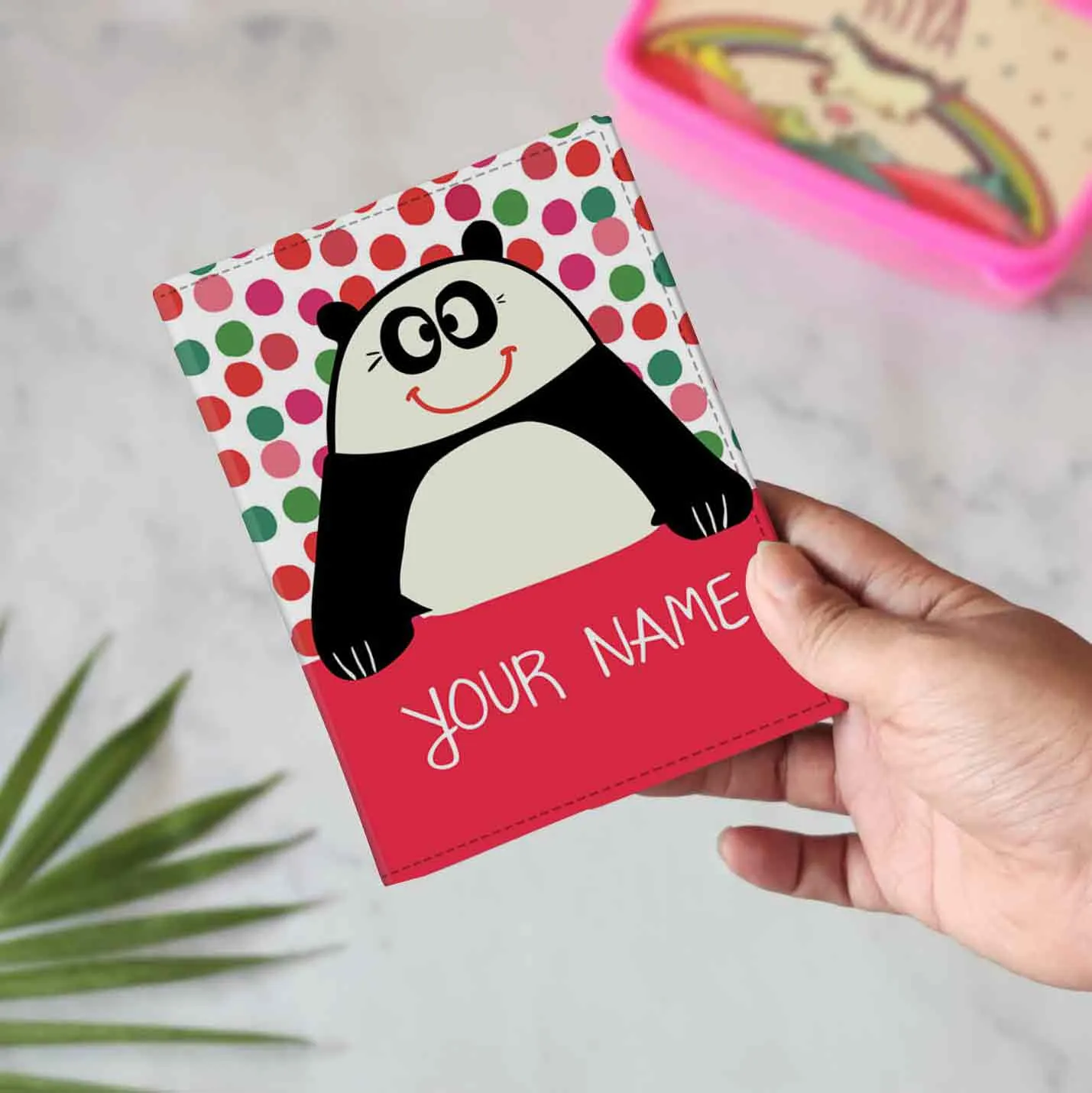 Personalised Passport Holder For Kids  - Cute Panda